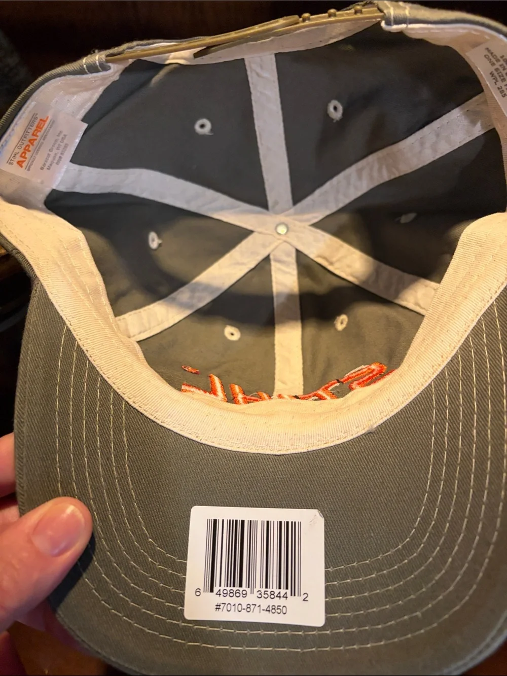 Stihl Embroidered Logo Cap in Olive Green with Orange Detail NWT